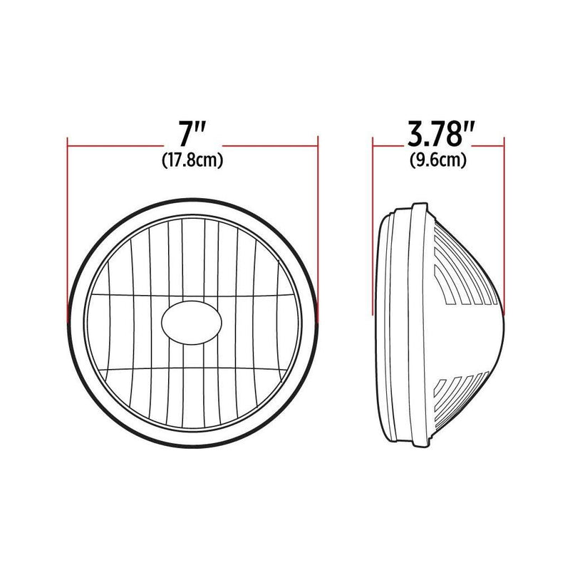 TLED-H77 7″ LED Reflector Headlight – Combination High & Low Beam | 2700 Lumens 7" HEADLIGHT Light Gray
