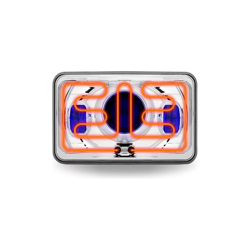 TLED-H92 4″ x 6″ Heated LED Projector Headlight with Optional Backlit Auxiliary – Low Beam | 1200 Lumens 4"X6" HEADLIGHT Light Gray