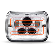 TLED-H95 5″ x 7″ Heated LED Projector Headlight – Combination High & Low Beam | 4000 Lumens 5"x7" HEADLIGHT Light Gray