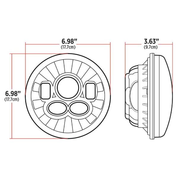 Dark Slate Gray TLED-H96 7″ LED Projector Headlight – Combination High & Low Beam | 6200 Lumens