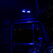 Trux LED Interior Projector Dome & Map Cab Light for Peterbilt - 9 Diodes (Choose Color) Chrome,Black Black