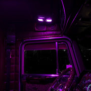 Trux LED Interior Projector Dome & Map Cab Light for Peterbilt - 9 Diodes (Choose Color) Chrome,Black Black