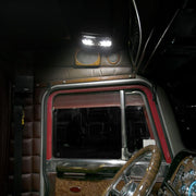 Trux LED Interior Projector Dome & Map Cab Light for Peterbilt - 9 Diodes (Choose Color) Chrome,Black Black