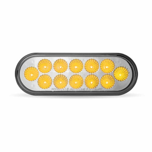 Gray Oval Clear Amber Stop, Turn & Tail LED (12 Diodes) TURN/MARKER/TAIL