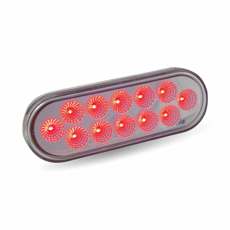 TLED-O12CR Oval Clear Red Stop, Turn & Tail LED (12 Diodes) 6" OVAL Rosy Brown