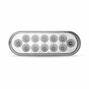 TLED-O12CR Oval Clear Red Stop, Turn & Tail LED (12 Diodes) 6" OVAL Light Gray