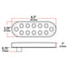 Light Gray Oval Red Stop, Turn & Tail LED (12 Diodes) STOP/TURN/TAIL