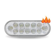 TLED-OBHX OVAL HEATED DUAL LED ROUND STOP, TURN & TAIL LIGHT & WHITE BACKUP STOP/TURN/TAIL Gray