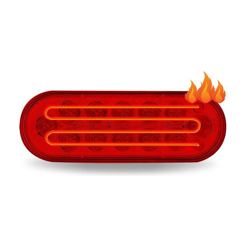TLED-OBH OVAL HEATED ROUND STOP, TURN & TAIL LIGHT STOP/TURN/TAIL Firebrick