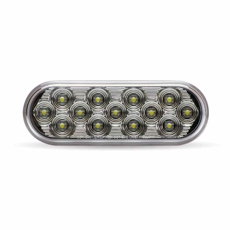#TLED-OBMCA Oval Mirror Clear Amber Stop, Turn & Tail LED (13 Diodes) STOP/TURN/TAIL Gray