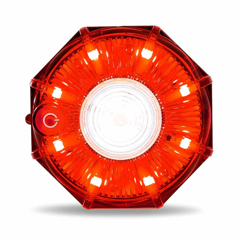 TLED-OC1R 3″ Dual Color Red/White Portable/Magnetic/Hangable Hazard LED Light – 9 Diodes STROBE Orange Red