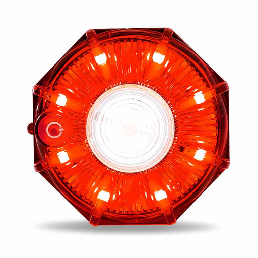 Orange Red TLED-OC1R 3″ Dual Color Red/White Portable/Magnetic/Hangable Hazard LED Light – 9 Diodes HAZARD LED
