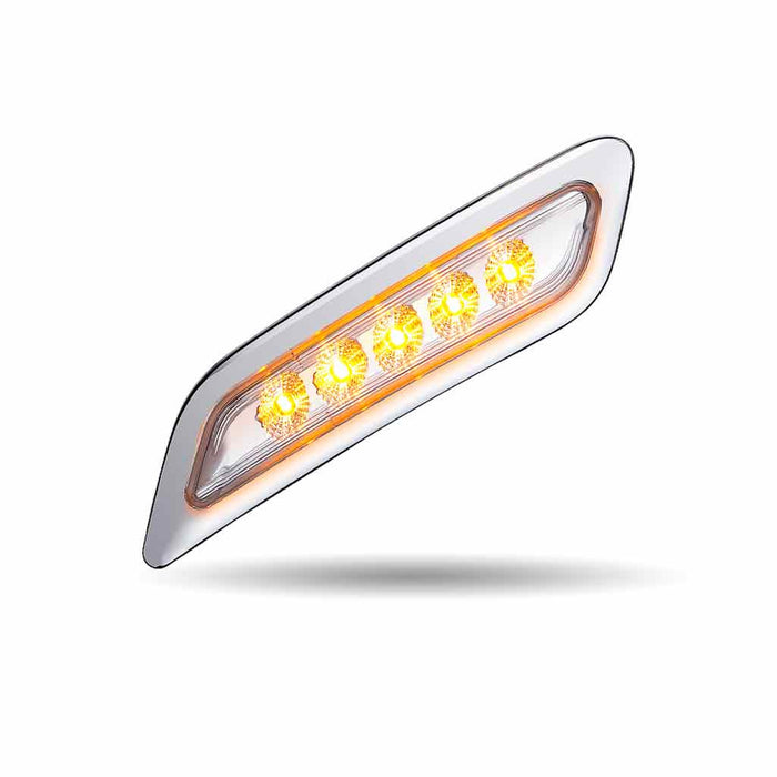 Light Gray PETERBILT AMBER TURN & MARKER DOOR LED LIGHT - PASSENGER SIDE CAB LIGHT