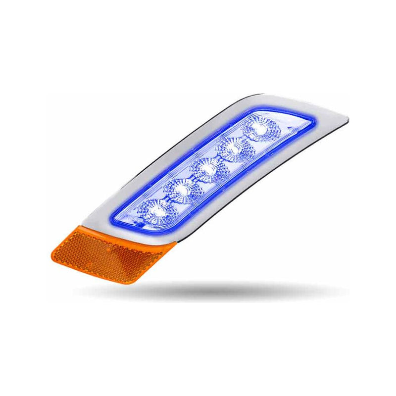 TLED-P300AB Amber to Blue Peterbilt LED Fender Light – 5 Diodes | Driver Side FENDER LIGHT Light Gray