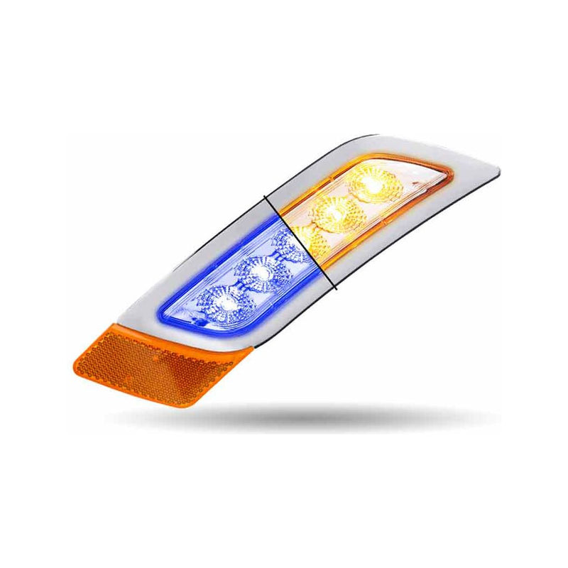 TLED-P300AB Amber to Blue Peterbilt LED Fender Light – 5 Diodes | Driver Side FENDER LIGHT Light Gray