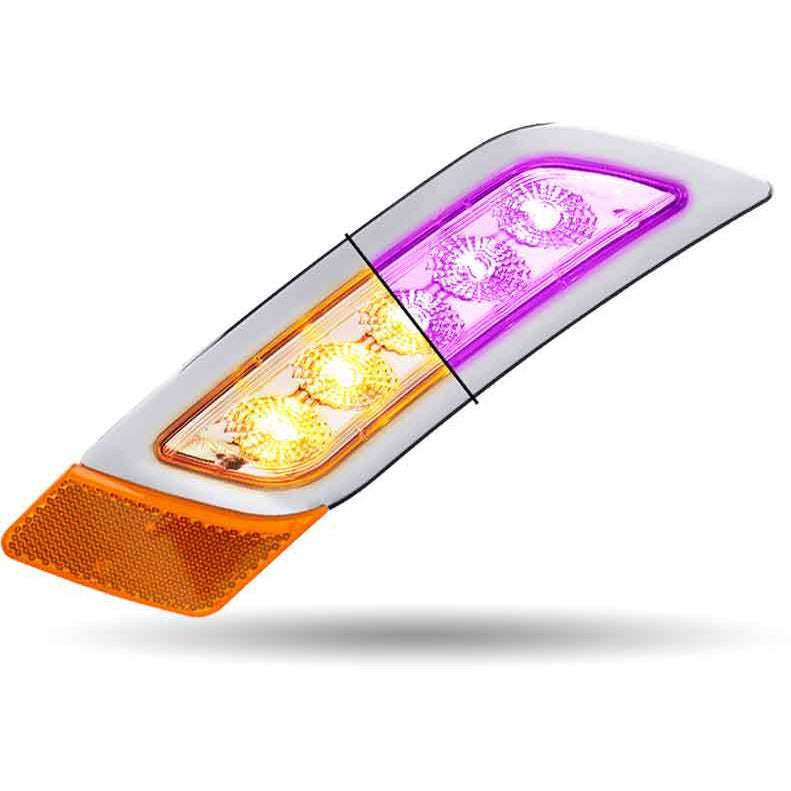 TLED-P300AP Amber to Purple Peterbilt LED Fender Light – 5 Diodes | Driver Side FENDER LIGHT Light Gray