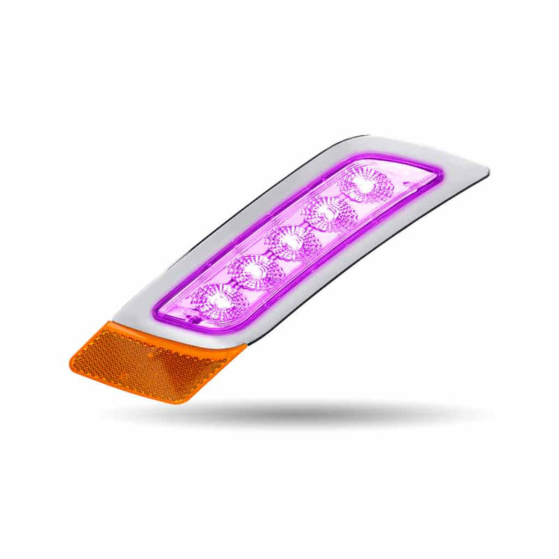 TLED-P300AP Amber to Purple Peterbilt LED Fender Light – 5 Diodes | Driver Side FENDER LIGHT Light Gray