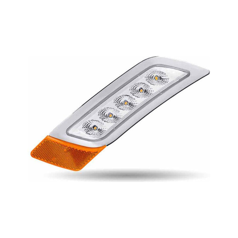 TLED-P300CA Clear Amber Peterbilt LED Fender Light – 5 Diodes | Driver Side FENDER LIGHT Light Gray
