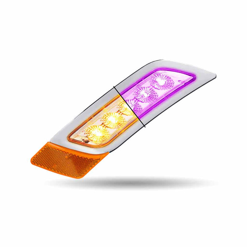 TLED-P400AP Amber to Purple Peterbilt LED Fender Light – 5 Diodes | Passenger Side FENDER LIGHT Light Gray