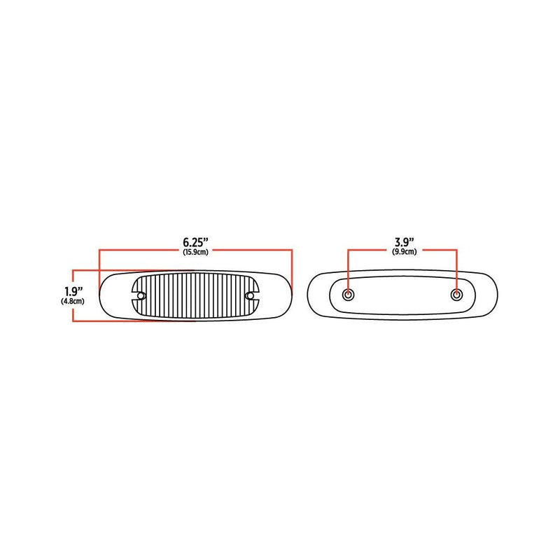 TLED-PETR Peterbilt Red LED (12 Diodes) MARKER Light Gray