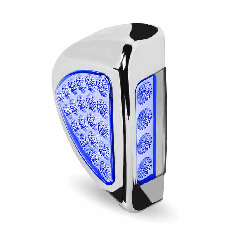 TLED-PSHXB Peterbilt Side Headlight Triangle Dual Revolution Amber/Blue LED (24 Diodes) PETERBILT SIDE HEADLIGHT Light Gray