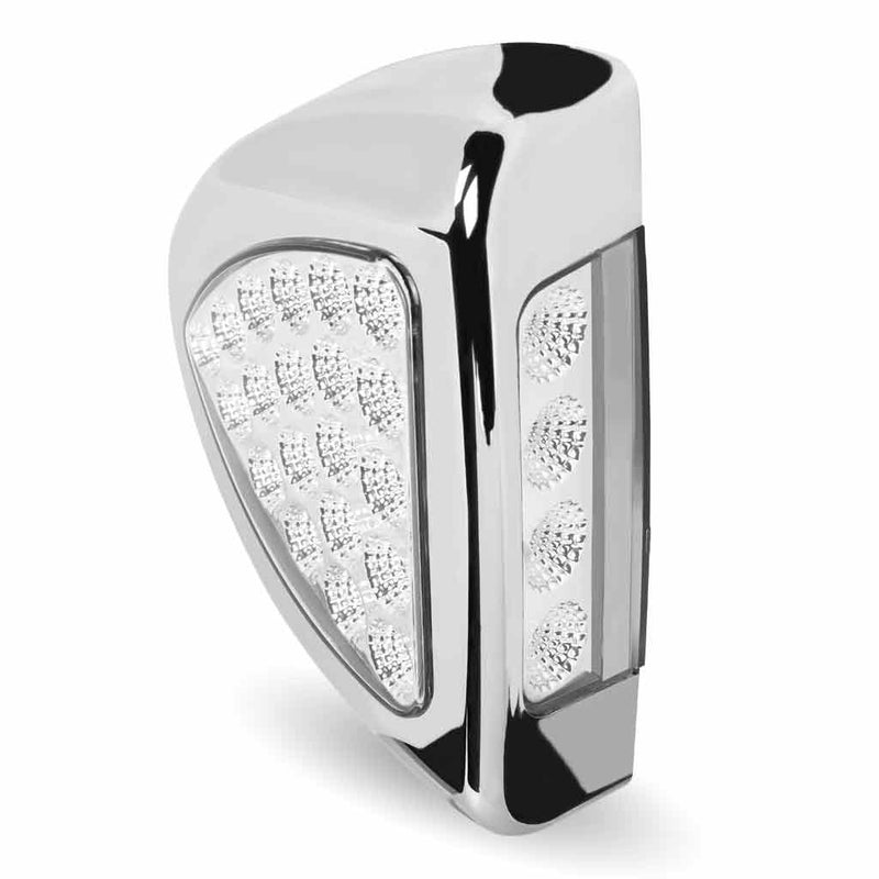 TLED-PSHXG Peterbilt Side Headlight Triangle Dual Revolution Amber/Green LED (24 Diodes) PETERBILT SIDE HEADLIGHT Light Gray