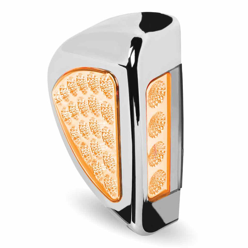 TLED-PSHXP Peterbilt Side Headlight Triangle Dual Revolution Amber/Purple LED (24 Diodes) PETERBILT SIDE HEADLIGHT Light Gray