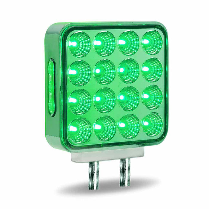 Medium Sea Green Dual Revolution Double Face Double Post Square LED (Amber/Red/Green) - (44 Diodes) DOUBLE FACE