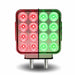 Rosy Brown Dual Revolution Double Face Double Post Square LED (Amber/Red/Green) - (44 Diodes) DOUBLE FACE
