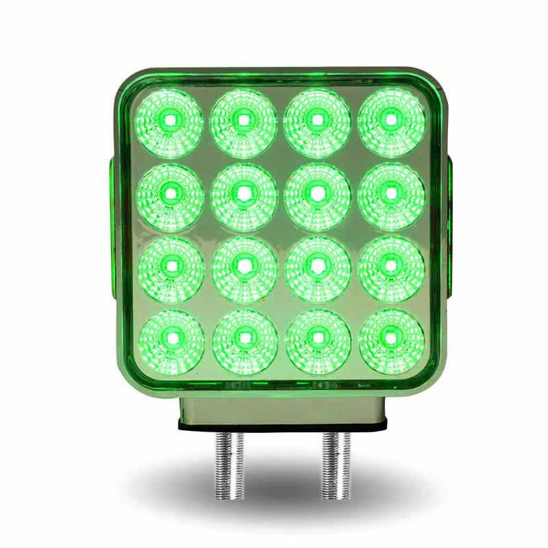 TLED-SDXG Dual Revolution Double Face Double Post Square LED (Amber/Red/Green) - (44 Diodes) DOUBLE FACE Dark Sea Green
