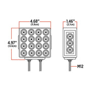 TLED-SDXG Dual Revolution Double Face Double Post Square LED (Amber/Red/Green) - (44 Diodes) DOUBLE FACE Black