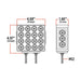 Black Dual Revolution Double Face Double Post Square LED (Amber/Red/Green) - (44 Diodes) DOUBLE FACE