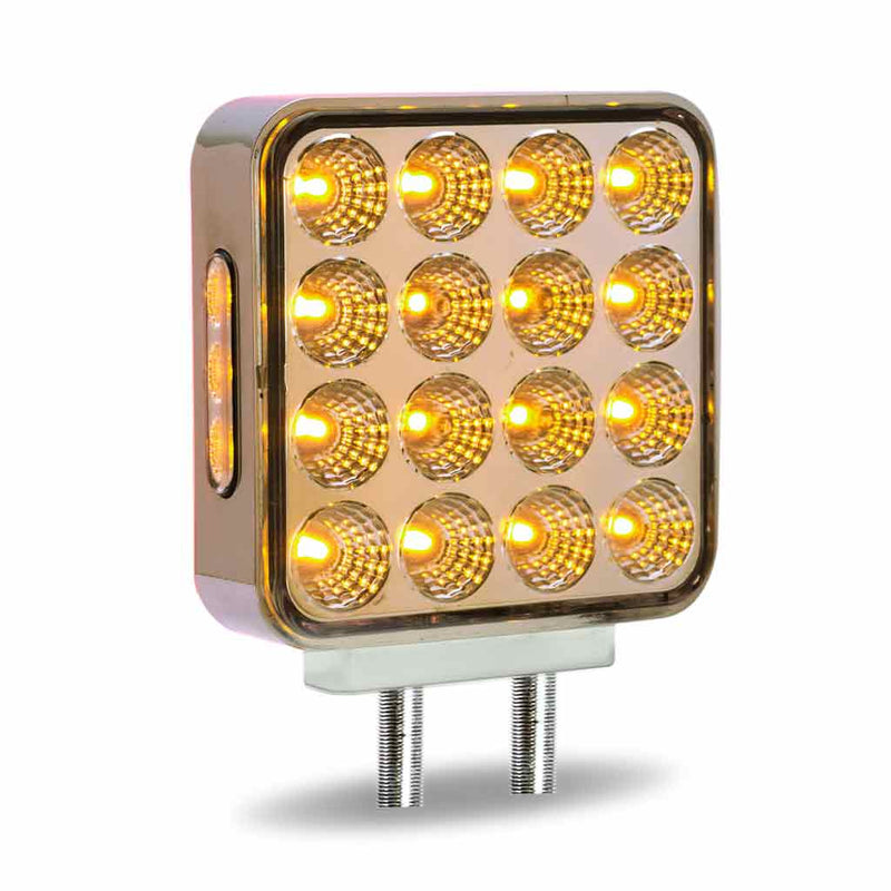 TLED-SDXP Dual Revolution Double Face Double Post Square LED (Amber/Red/Purple) - (44 Diodes) DOUBLE FACE Dark Khaki