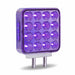 Slate Blue Dual Revolution Double Face Double Post Square LED (Amber/Red/Purple) - (44 Diodes) DOUBLE FACE