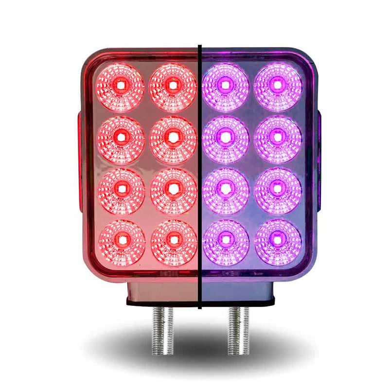 TLED-SDXP Dual Revolution Double Face Double Post Square LED (Amber/Red/Purple) - (44 Diodes) DOUBLE FACE Rosy Brown