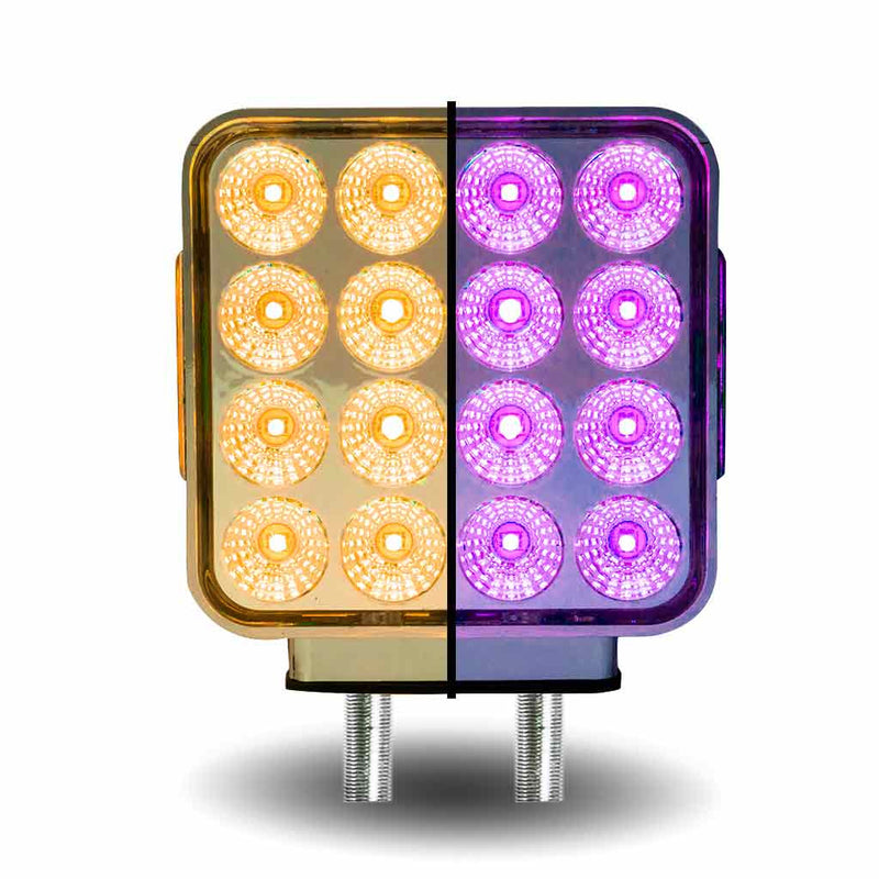 TLED-SDXP Dual Revolution Double Face Double Post Square LED (Amber/Red/Purple) - (44 Diodes) DOUBLE FACE Gray