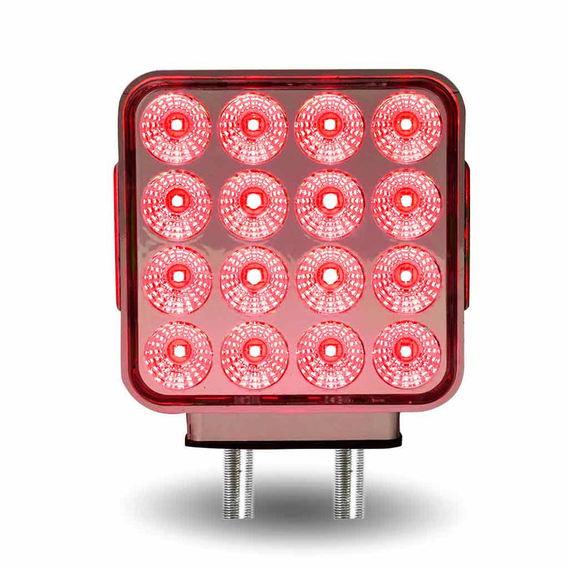 TLED-SDXP Dual Revolution Double Face Double Post Square LED (Amber/Red/Purple) - (44 Diodes) DOUBLE FACE Pale Violet Red
