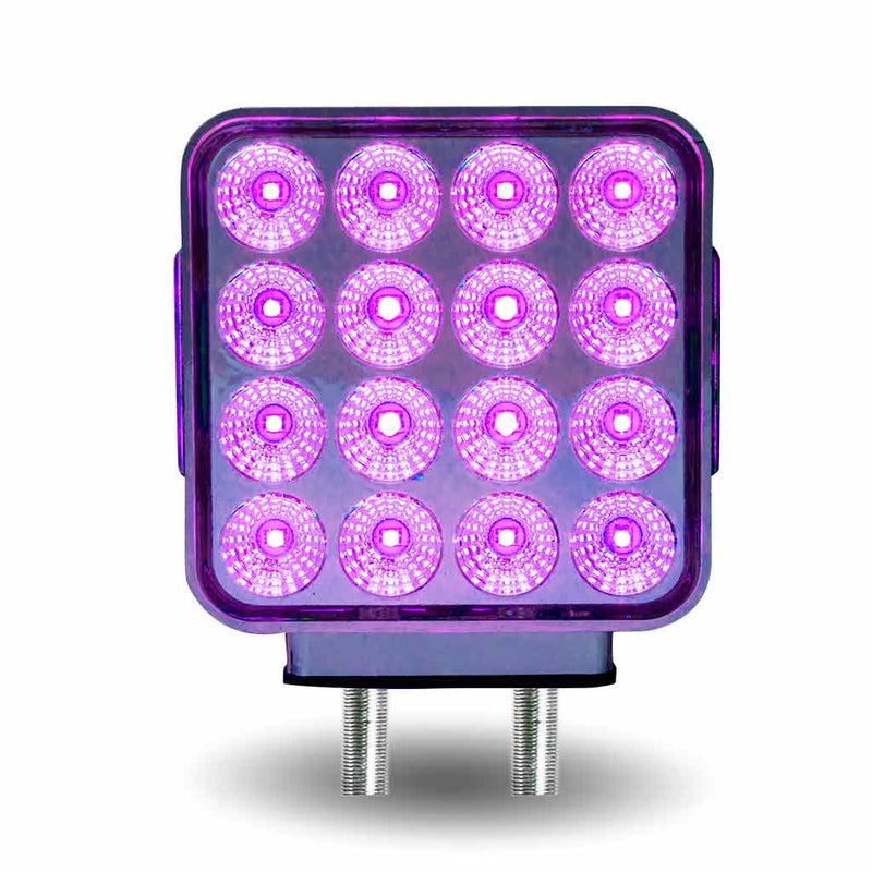TLED-SDXP Dual Revolution Double Face Double Post Square LED (Amber/Red/Purple) - (44 Diodes) DOUBLE FACE Medium Purple
