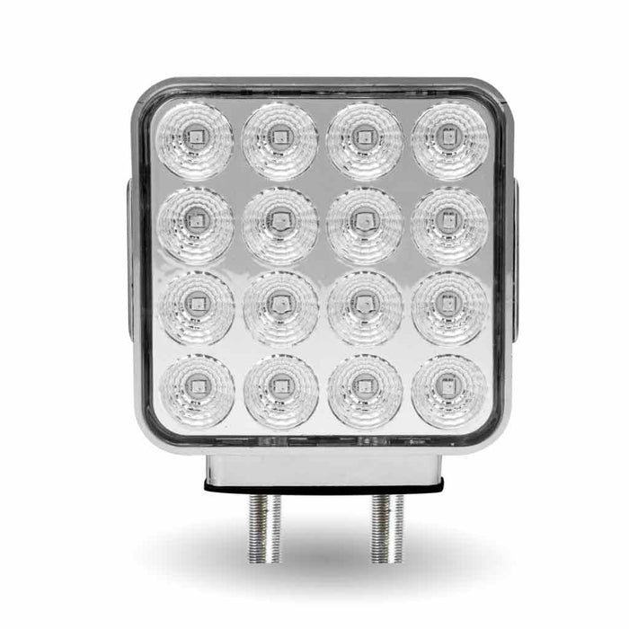 Light Gray Dual Revolution Double Face Double Post Square LED (Amber/Red/Purple) - (44 Diodes) DOUBLE FACE