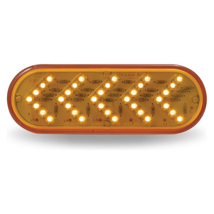 Sienna Oval Sequential Arrow Amber LED (35 Diodes) SEQUENTIAL ARROW