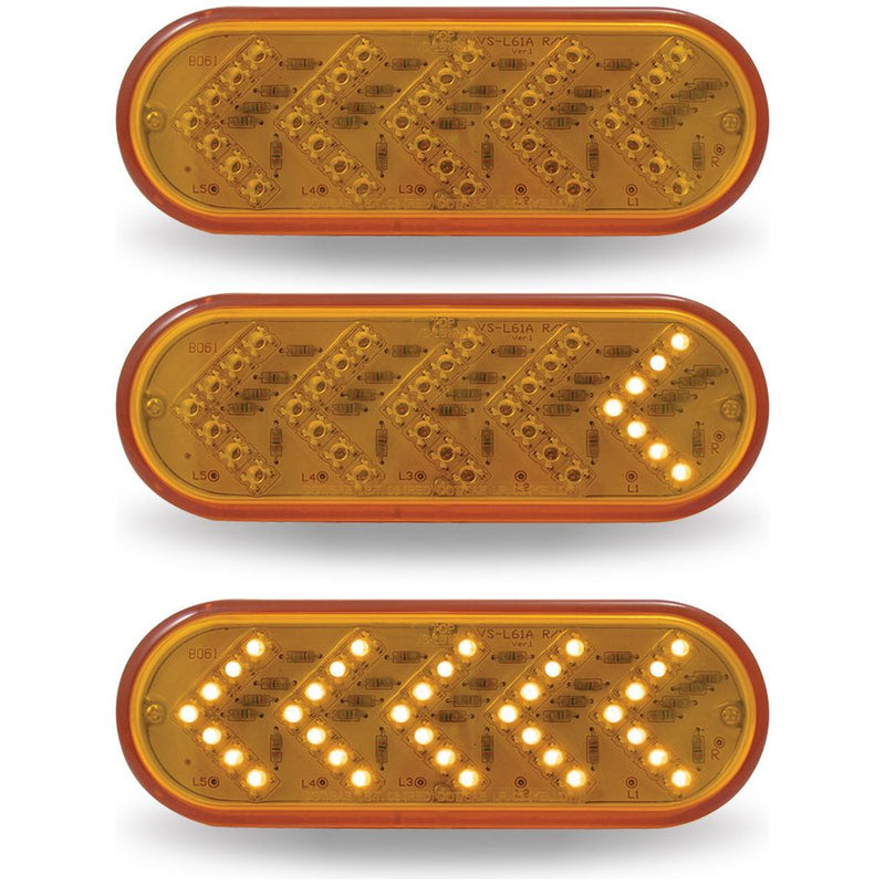 Oval Sequential Arrow Amber LED (35 Diodes) SEQUENTIAL ARROW Sienna