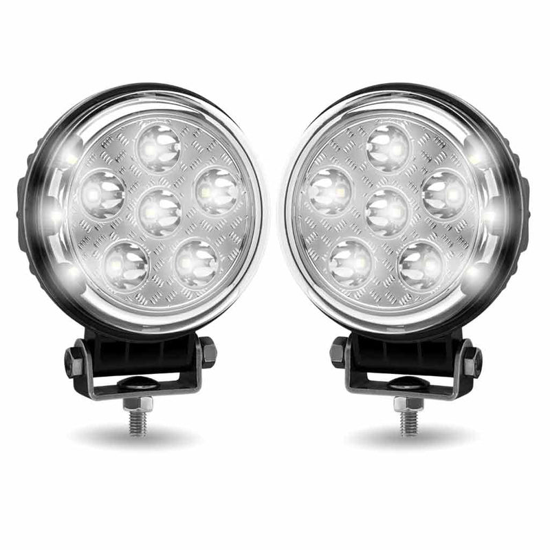 TLED-U102 4.5″ Radiant Series Round LED Work Lamps (Pair) – Combination Spot & Flood Beam | 4300 Lumens (Each) Work light Light Gray
