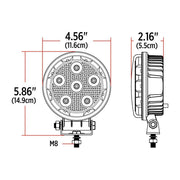 TLED-U102 4.5″ Radiant Series Round LED Work Lamps (Pair) – Combination Spot & Flood Beam | 4300 Lumens (Each) Work light Black