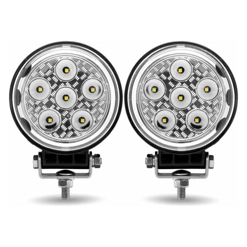 TLED-U102 4.5″ Radiant Series Round LED Work Lamps (Pair) – Combination Spot & Flood Beam | 4300 Lumens (Each) Work light Gray