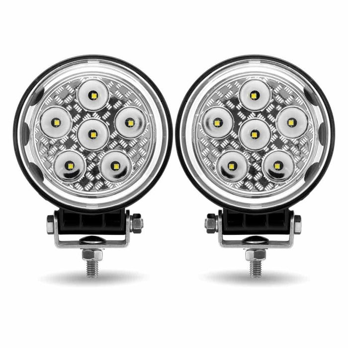 Gray TLED-U102 4.5″ Radiant Series Round LED Work Lamps (Pair) – Combination Spot & Flood Beam | 4300 Lumens (Each) WORKLIGHT
