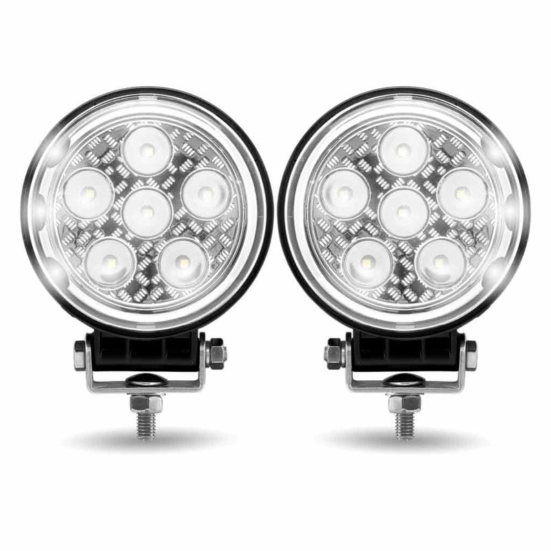 TLED-U102 4.5″ Radiant Series Round LED Work Lamps (Pair) – Combination Spot & Flood Beam | 4300 Lumens (Each) Work light Light Gray