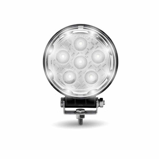 Light Gray TLED-U103 4.5″ Radiant Series Round LED Work Lamp – Combination Spot & Flood Beam | 3000 Lumens Work light