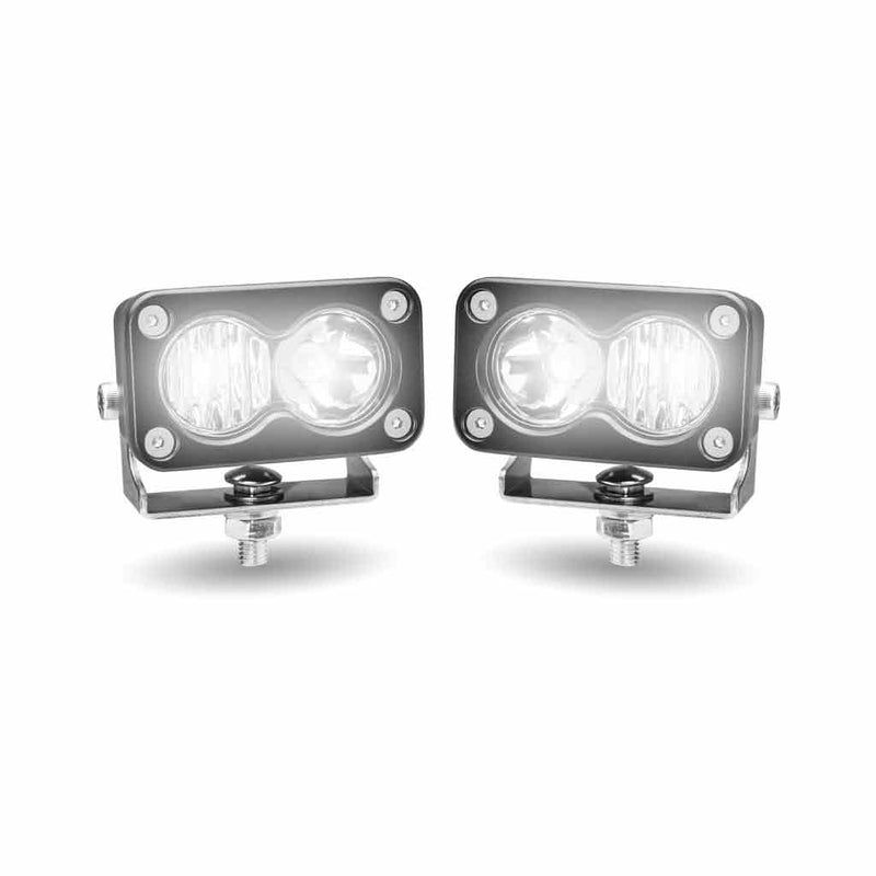 TLED-U105 Mini Rectangular Flood/Spot Combo Worklights (2 Diodes) - Pair - 1000 Lumens Work light Light Gray