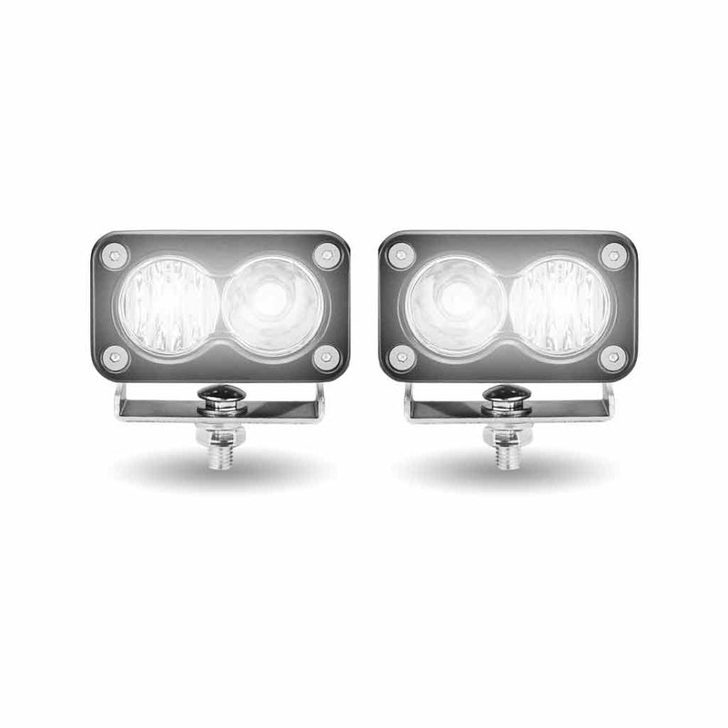TLED-U105 Mini Rectangular Flood/Spot Combo Worklights (2 Diodes) - Pair - 1000 Lumens Work light Light Gray