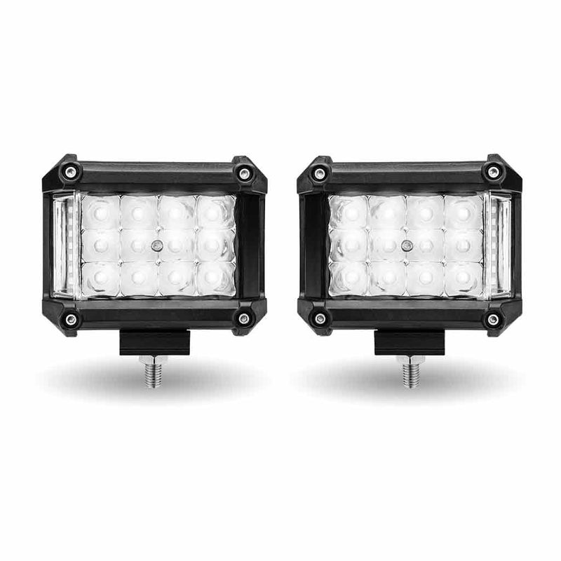TLED-U106 Cube Worklight with Amber Side Strobe (19 Diodes) - Pair - 3600 Lumens Work light Light Gray